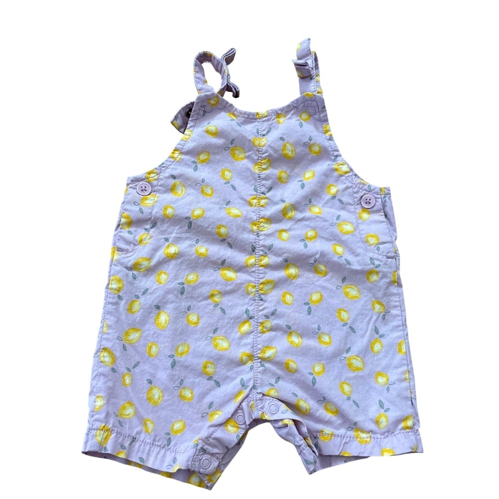 Carter's Just One You Romper Kids Purple Lemon Print Shortall SIZE 12m